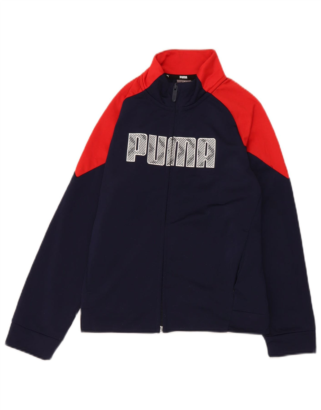 Puma Chaqueta de chándal con gráfico gráfico para niños 9-10 años Azul Marino Colorblock