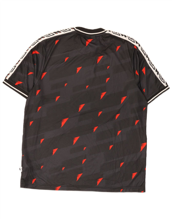 Umbro - Camiseta gráfica para hombre, talla grande, poliéster geométrico negro
