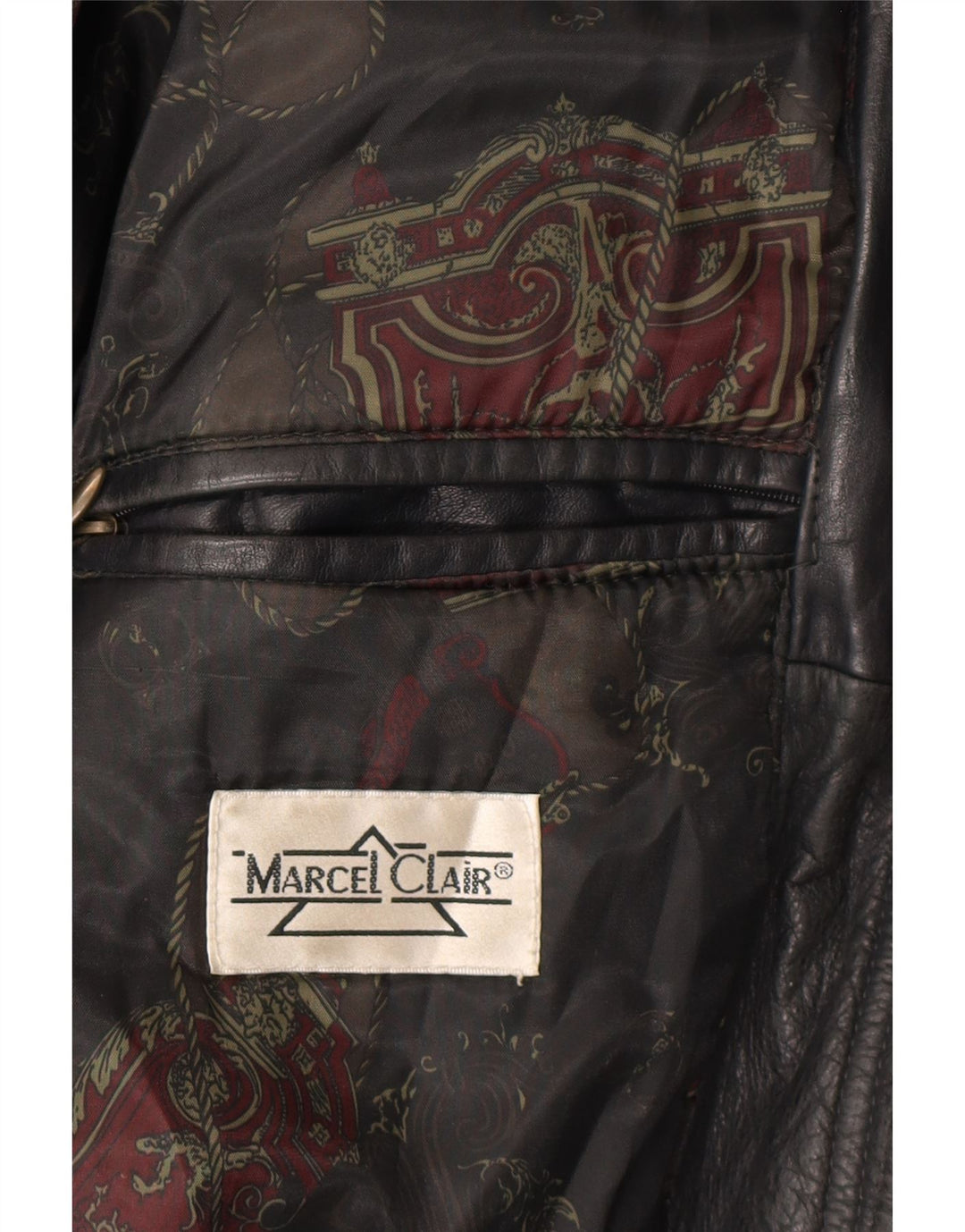 MARCEL CLAIR Mens Leather Coat IT 52 XL Black Leather Vintage Marcel Clair and Second-Hand Marcel Clair from Messina Hembry 