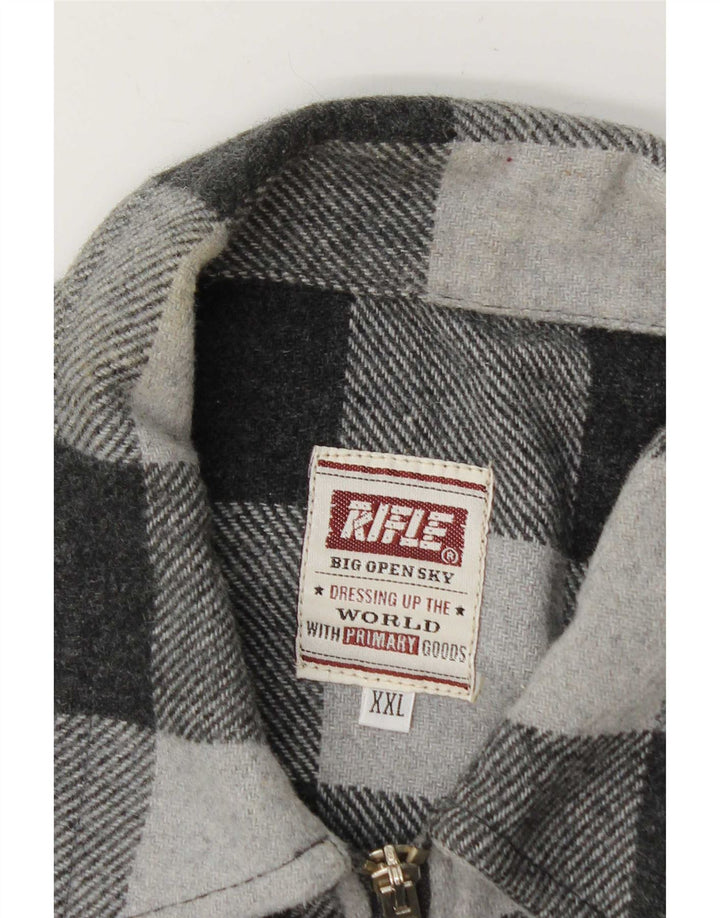 Rifle Camisa de franela de leñador para hombre 2XL Gris Gingham