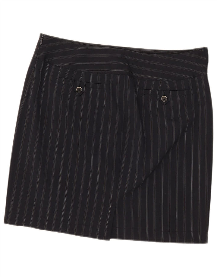 Marella Minifalda para mujer UK 12 Medium W32 Azul marino Poliéster a rayas