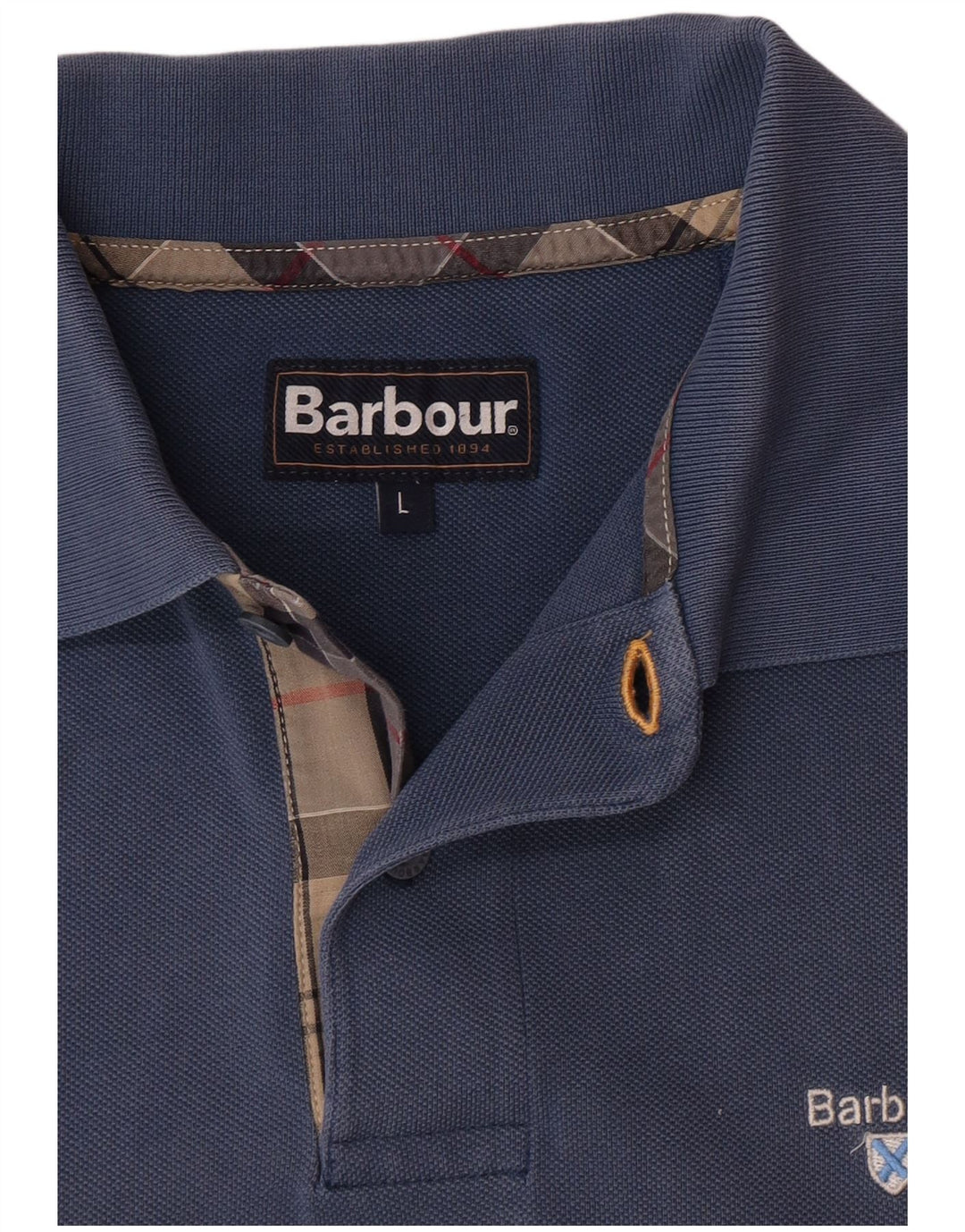 Polo Barbour Para Hombre Azul Grande
