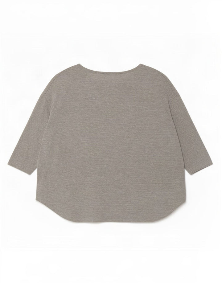 Topshop Top extragrande para mujer con manga 3/4 UK 42 Viscosa gris medio
