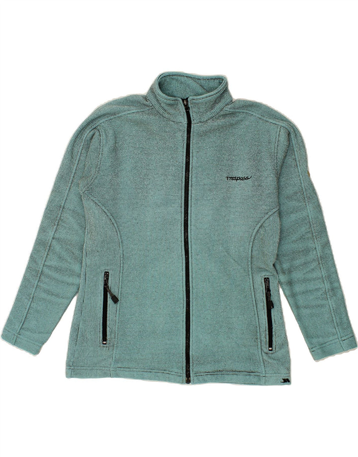 TRESPASS Womens Tracksuit Top Jacket UK 14 Medium Green Striped Vintage Trespass and Second-Hand Trespass from Messina Hembry 