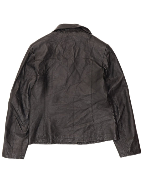 PRIVATE Chaqueta de cuero para mujer IT 44 Cuero negro mediano