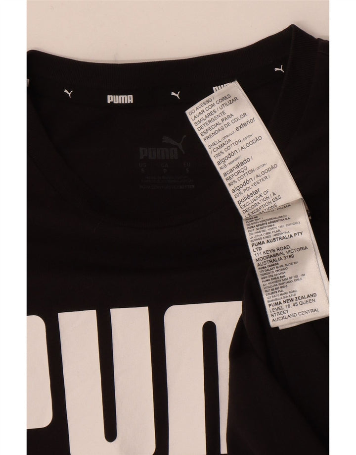 Puma - Camiseta gráfica para hombre, talla pequeña, algodón negro