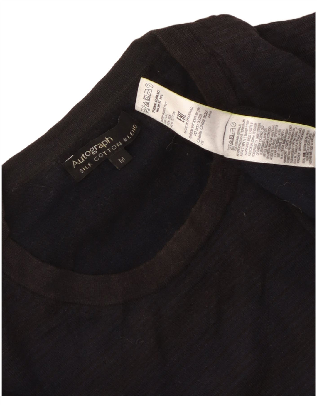 Marks & Spencer Jersey Autograph con Cuello Redondo para Hombre Azul Marino Mediano