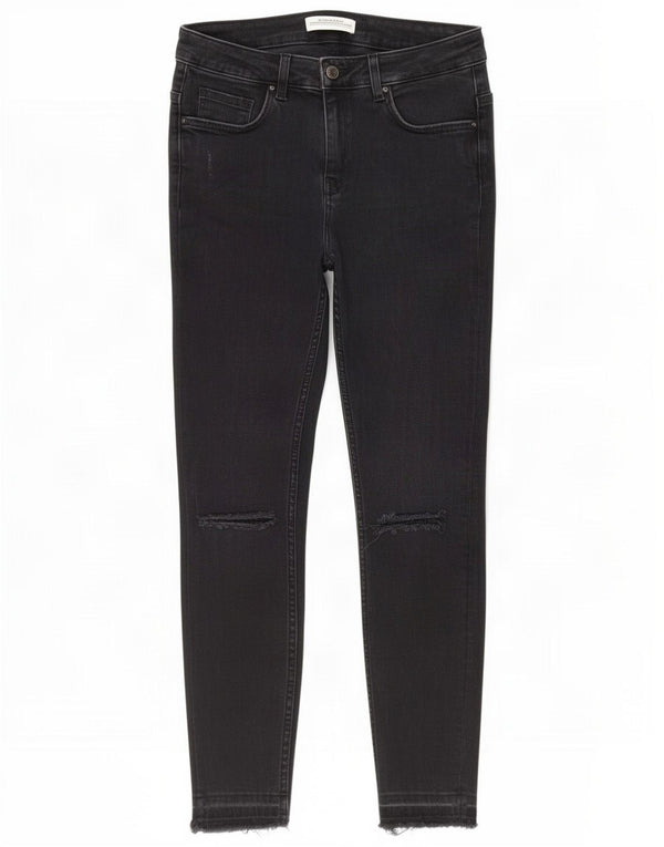 Zara Vaqueros pitillo desgastados para mujer EU 36 XS W26 L26 Negro