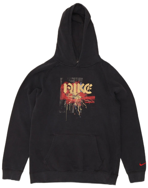 Nike Sudadera con capucha gráfica para niños 13-14 años XL Negro Algodón Deportes