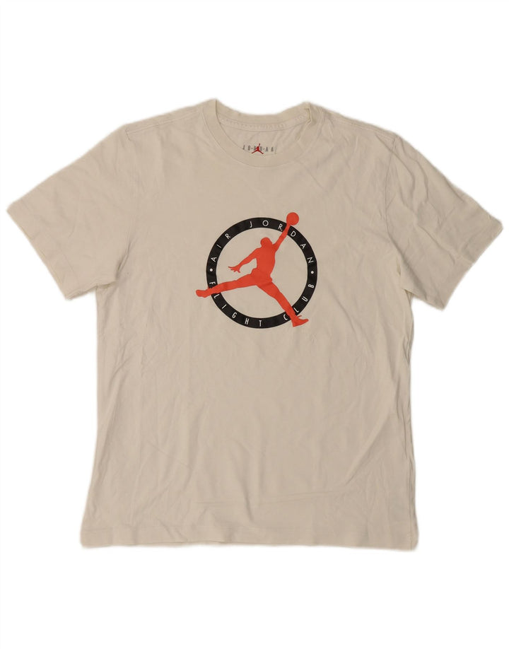 Jordan - Camiseta gráfica para hombre, parte superior de algodón blanco mediano