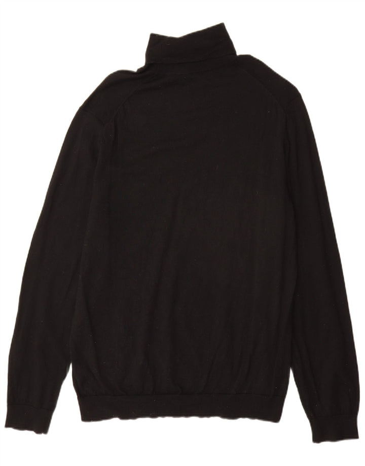 Marks & Spencer Jersey con Cuello Redondo para Hombre XL Lana Merino Negra
