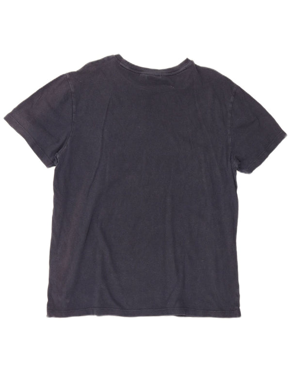 Napapijri Camiseta con gráfico geográfico para hombre Top de algodón azul marino mediano