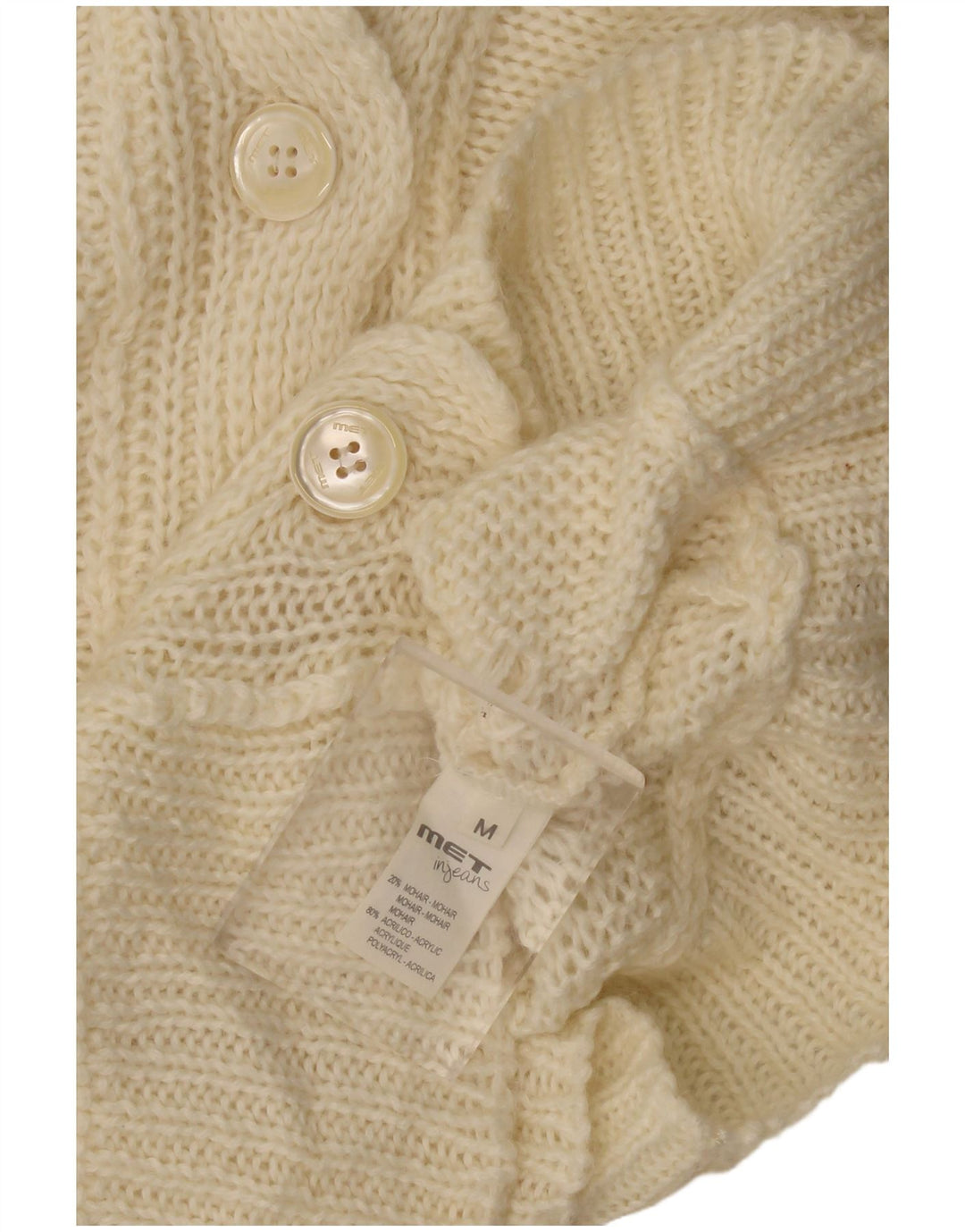 MET - Cárdigan para mujer, talla 40, color beige medio, mohair