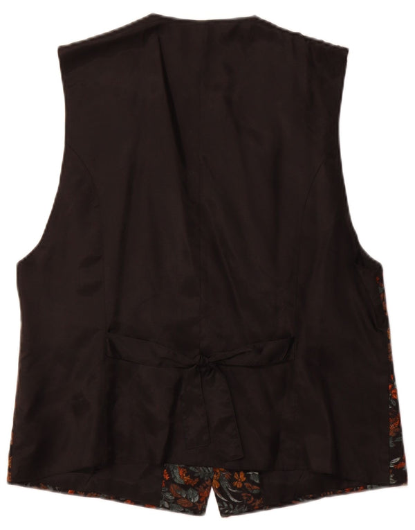 Vintage hombres 5 botones chaleco EU 42 gran viscosa floral multicolor