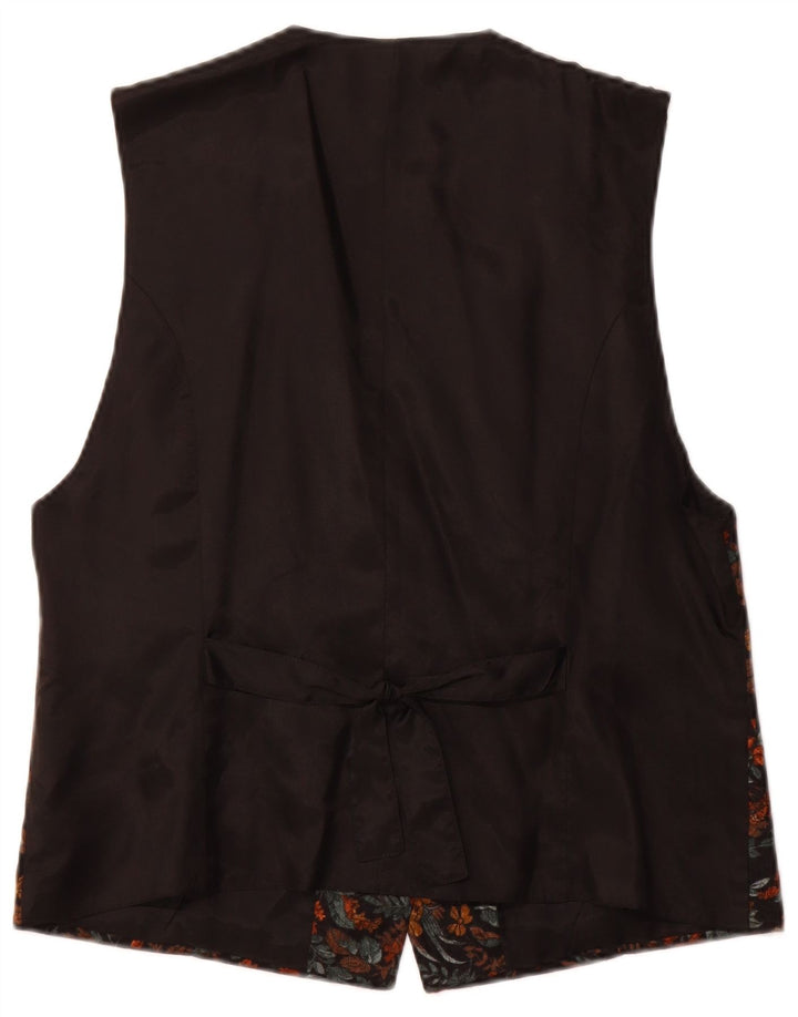 Vintage hombres 5 botones chaleco EU 42 gran viscosa floral multicolor