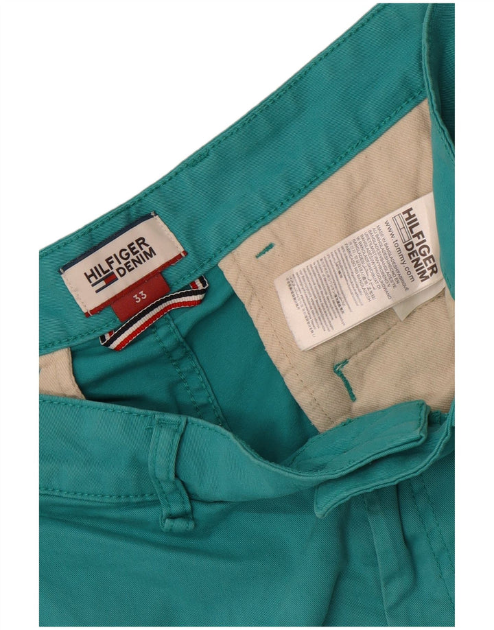 Tommy Hilfiger Pantalones cortos chinos para hombre W33 Algodón turquesa medio