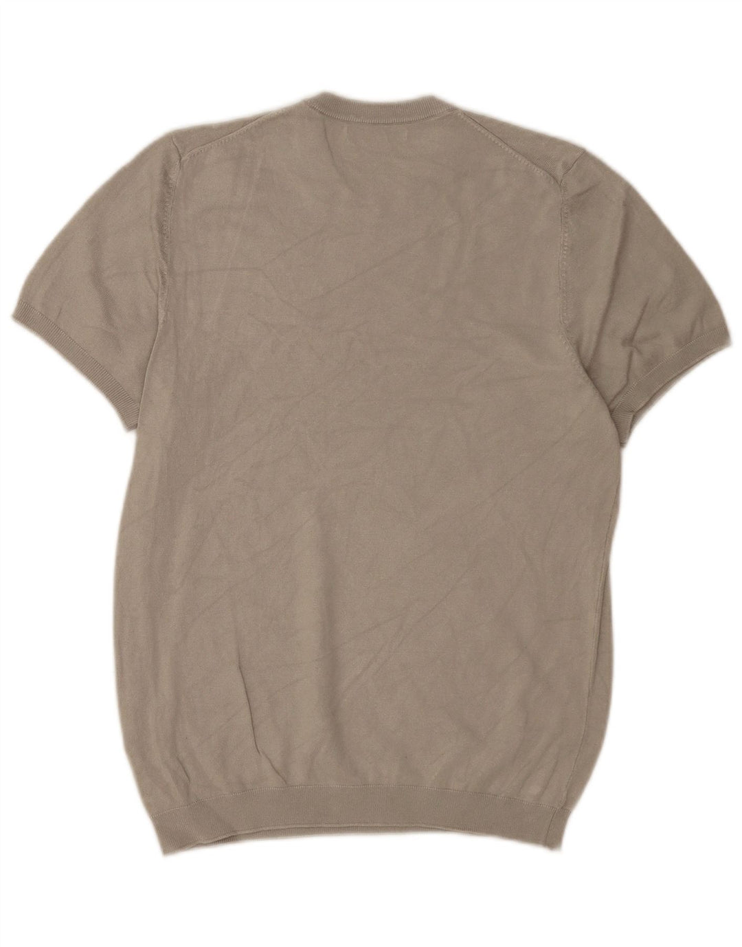 Zara Hombre Jersey De Manga Corta Con Cuello Redondo Jersey Small Gris Viscosa