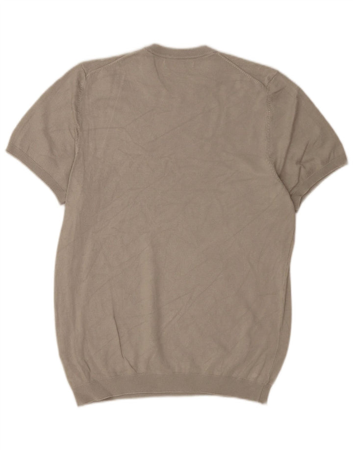 Zara Hombre Jersey De Manga Corta Con Cuello Redondo Jersey Small Gris Viscosa