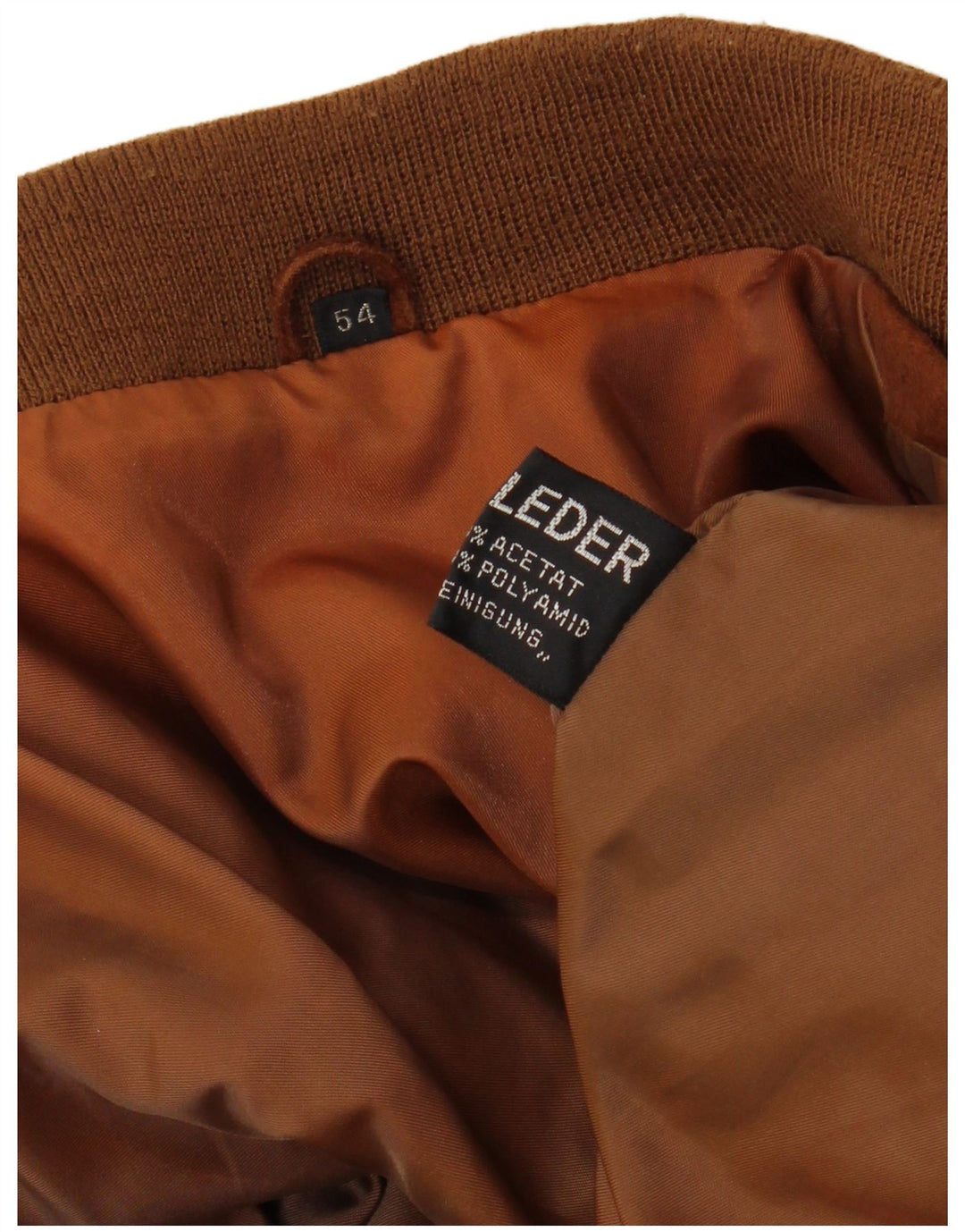 Vintage hombres ante chaqueta EU 54 2XL cuero marrón