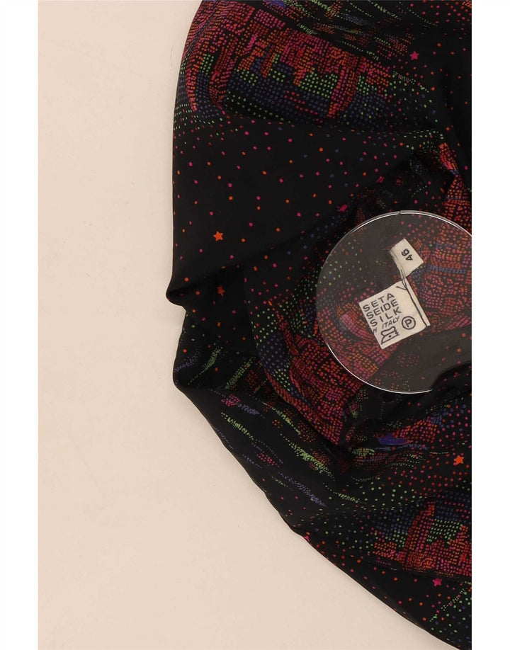 Oleg Cassini Blusa camisera con estampado abstracto para mujer IT 46 Large Multicolor