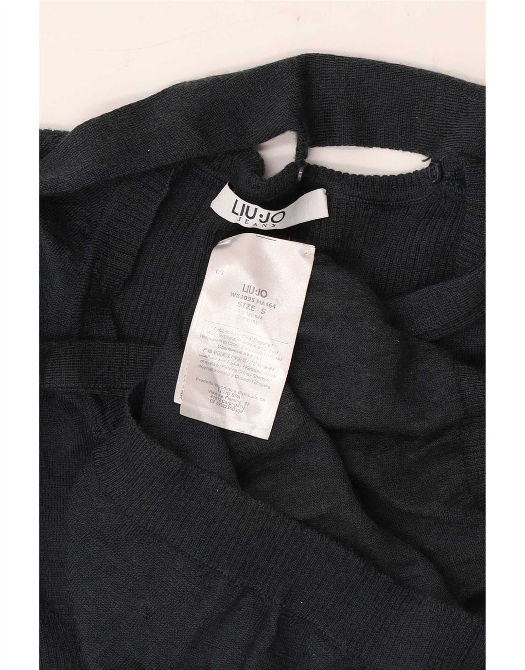 Liu Jo Jersey con Cuello en V y Lazo Frontal para Mujer UK 10 Small Black Wool