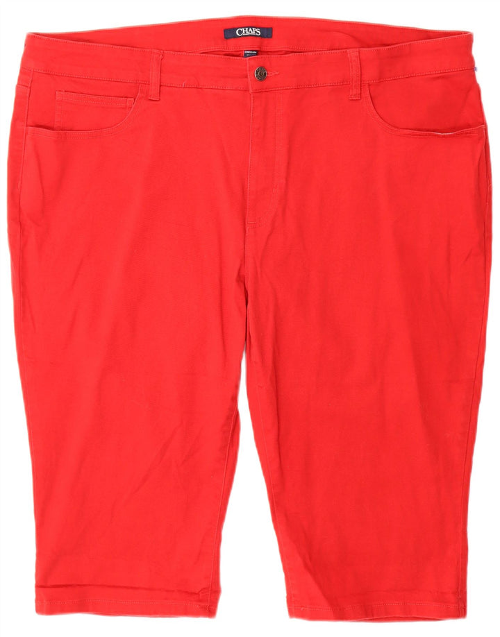 CHAPS Bermudas para mujer, pantalones cortos casuales US 22 3XL W44 algodón rojo