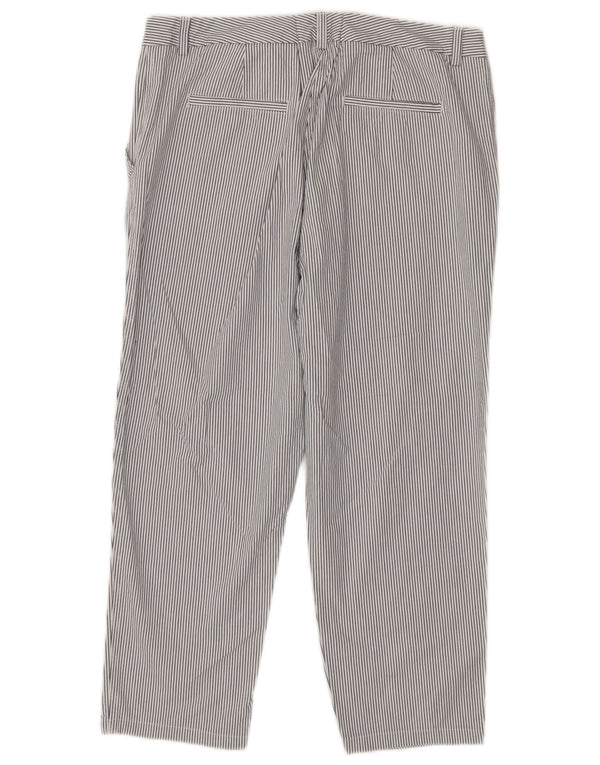Marks & Spencer Pantalones Cortos Ajustados para Mujer UK 18 XL W34 L24 Rayas Blancas