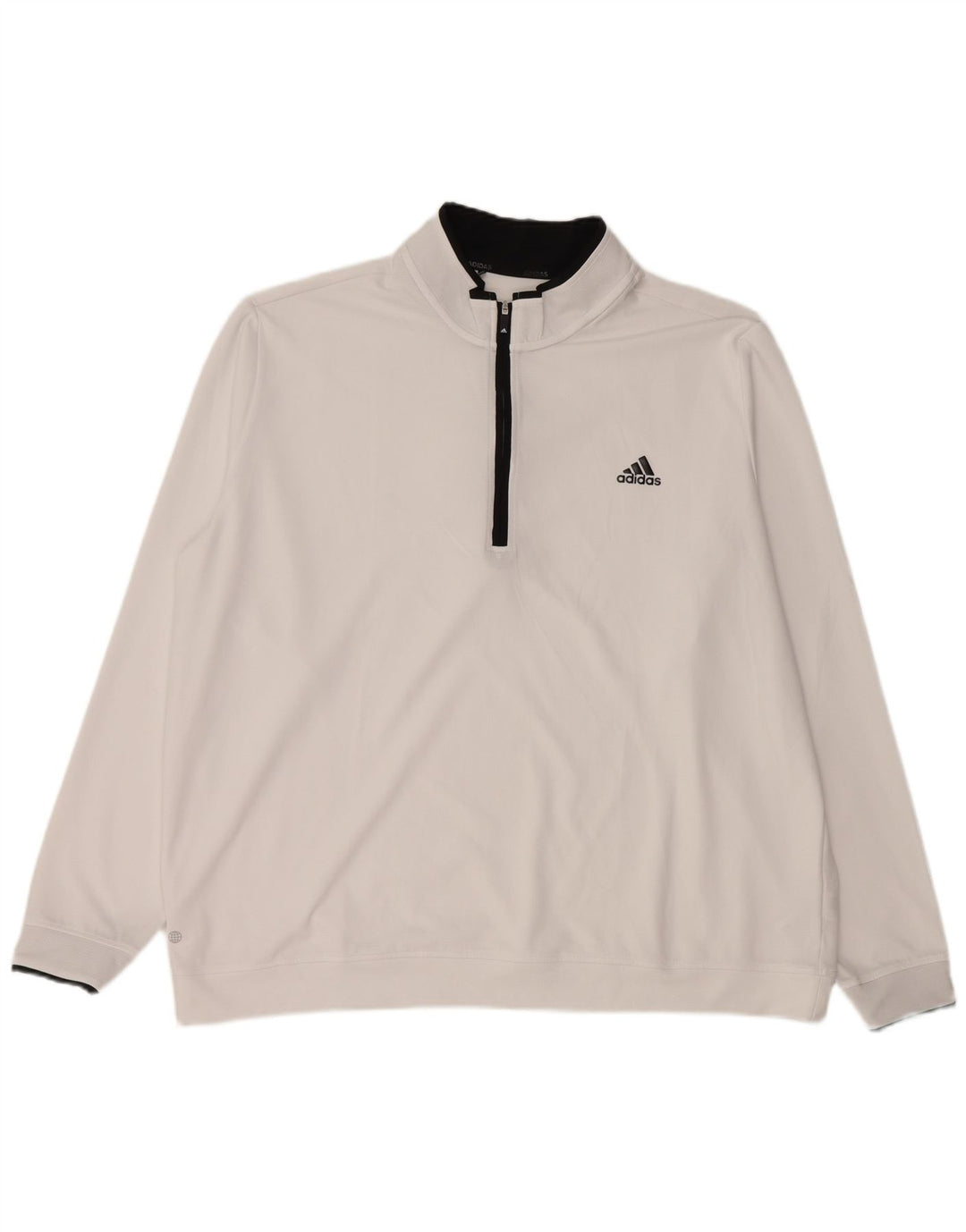 ADIDAS Sudadera con cuello y cremallera para hombre Jersey 2XL Poliéster blanco