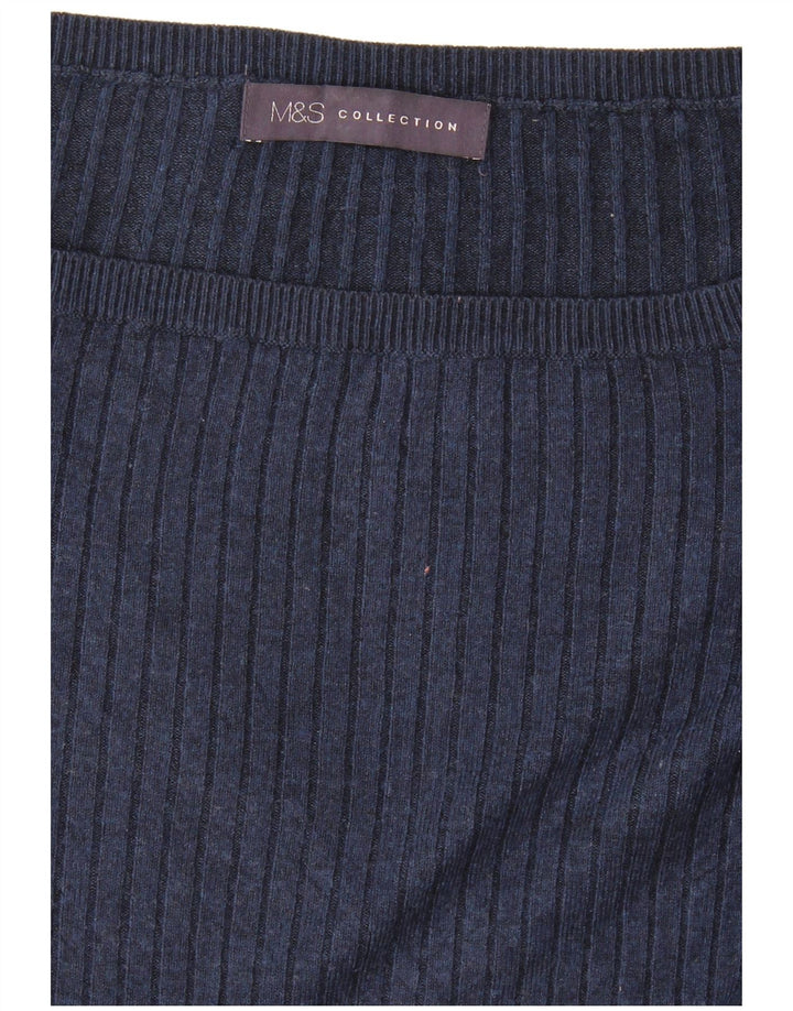 Marks & Spencer suéter con cuello barco para mujer, talla 40, talla M, azul marino