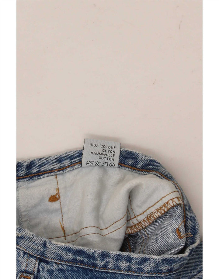 Vintage mujer cónico jeans medio W28 L29 algodón azul