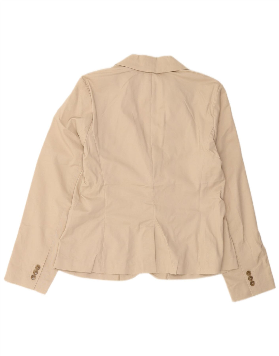 EDDIE BAUER Chaqueta tipo blazer de 2 botones para mujer US 10 Grande Algodón beige