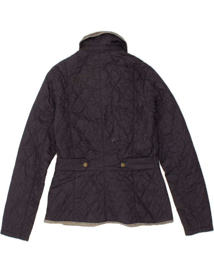 BARBOUR Womens Quilted Jacket UK 8 Small Navy Blue Vintage Barbour and Second-Hand Barbour from Messina Hembry 