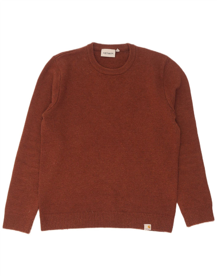 Carhartt Hombre Jersey Con Cuello Redondo De Lana De Cordero Marrón Medio