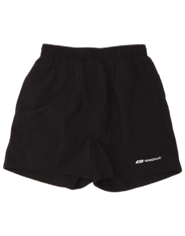 REEBOK Pantalones cortos deportivos gráficos para hombre XS Nylon negro