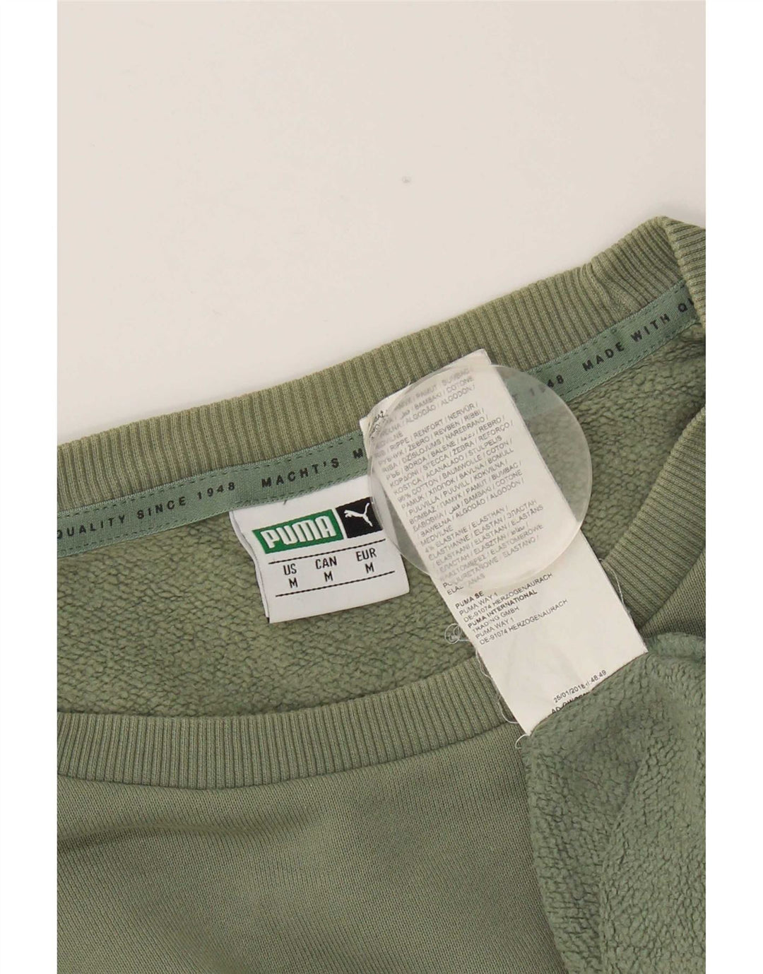 Puma Sudadera Jumper De Algodón Color Block Verde Medio |
