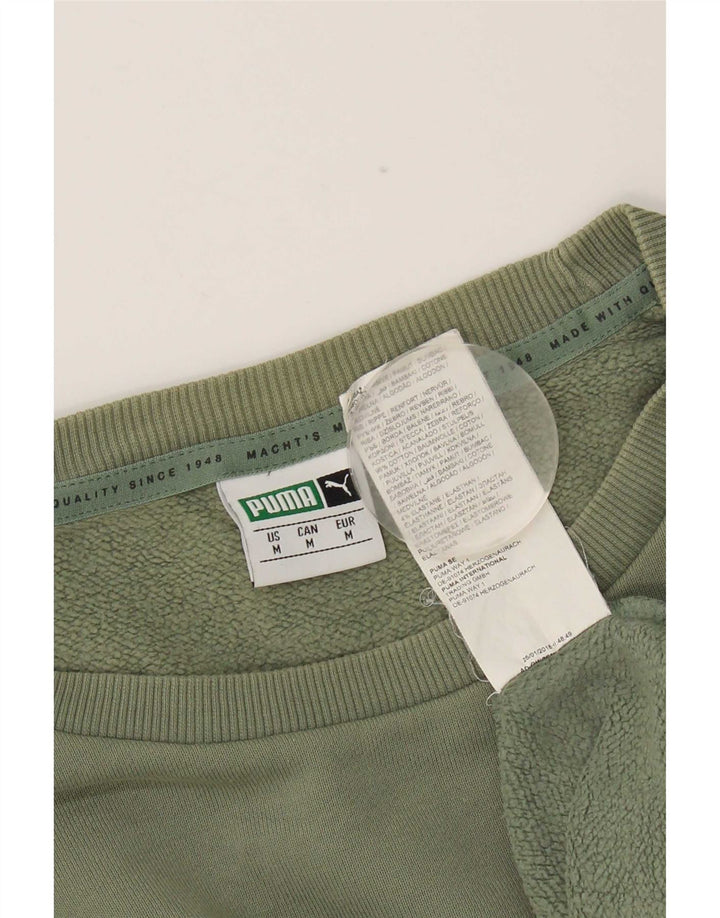 Puma Sudadera Jumper De Algodón Color Block Verde Medio |