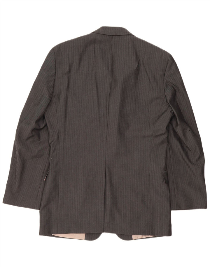 HUGO BOSS Chaqueta tipo blazer de 3 botones para hombre EU 48 Lana a rayas gris medio