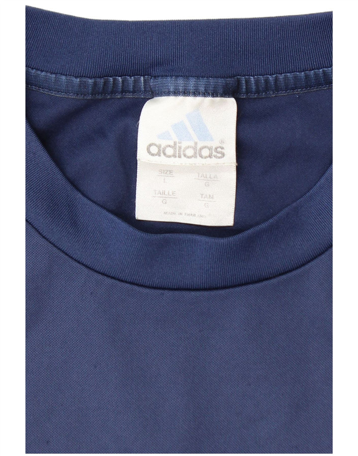 ADIDAS Camiseta Climalite para hombre Top Grande Poliéster azul marino
