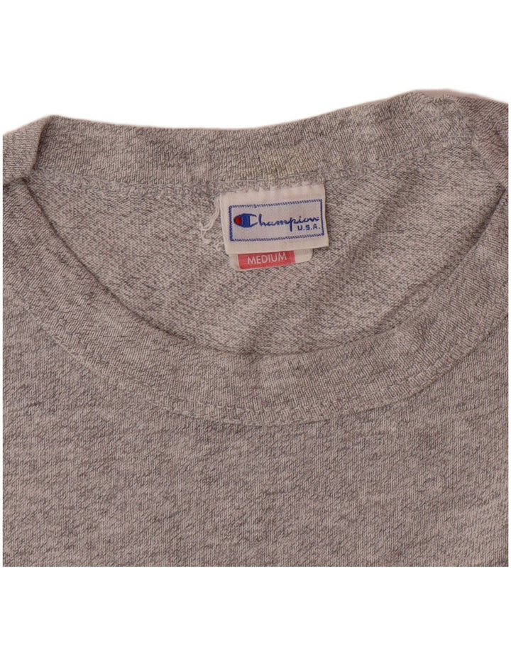 CHAMPION Camiseta gráfica para hombre Top de algodón moteado gris medio