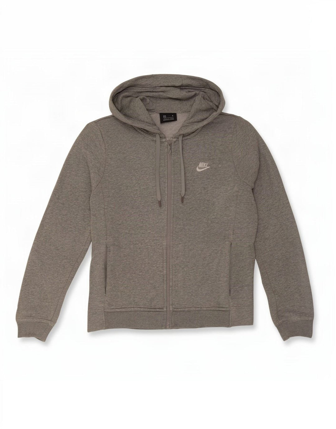 Nike - Sudadera con capucha y cremallera para hombre, algodón moteado en gris medio