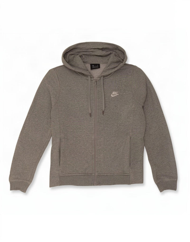 Nike - Sudadera con capucha y cremallera para hombre, algodón moteado en gris medio