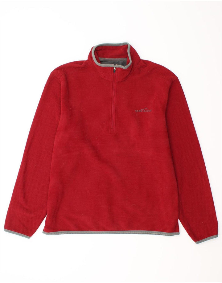 EDDIE BAUER Sudadera con cuello y cremallera para hombre Jersey Medium Red Poliéster
