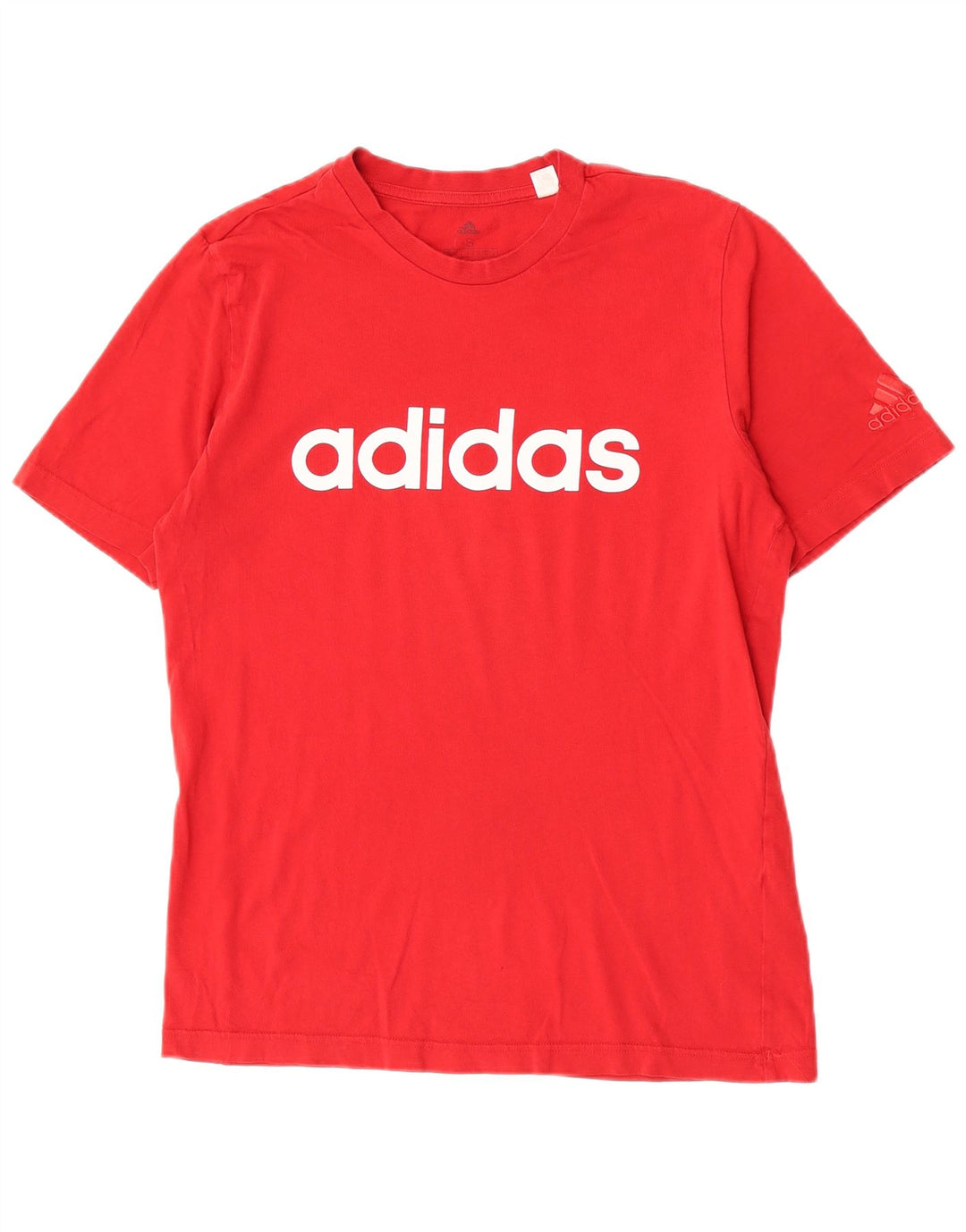 Adidas - Camiseta gráfica para hombre, talla pequeña, algodón rojo