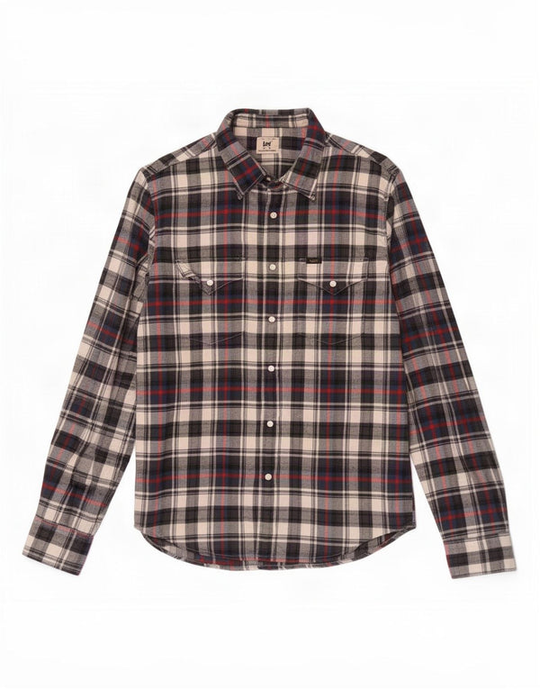 Camisa De Franela De Algodón Con Cuadros Multicolores Pequeños Lee Hombre