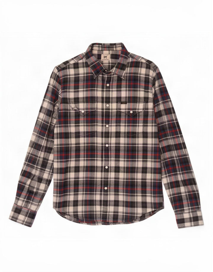 Camisa De Franela De Algodón Con Cuadros Multicolores Pequeños Lee Hombre