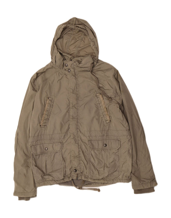 Zara Chaqueta cortavientos con capucha para hombre UK 44 2XL Nylon gris