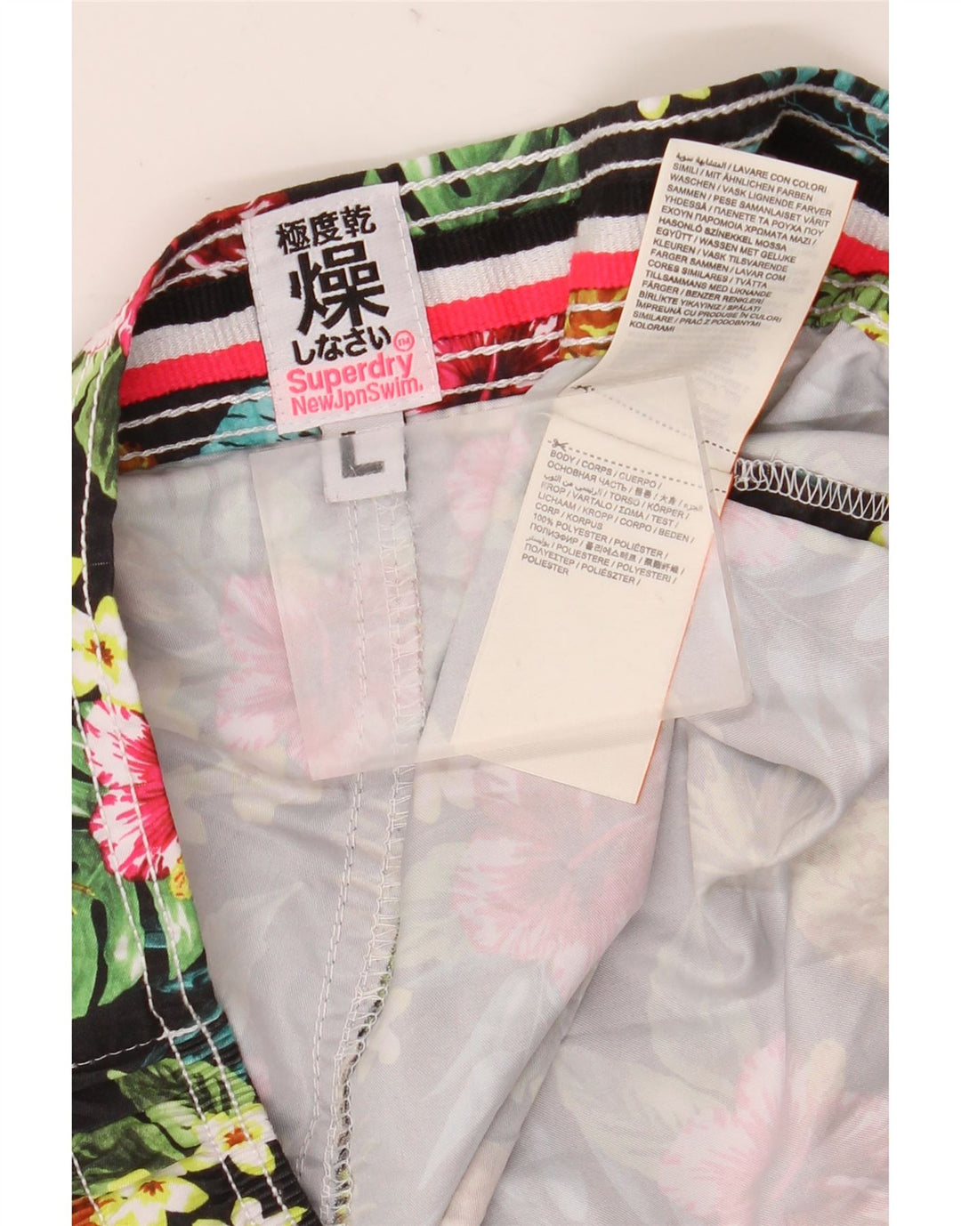 Superdry Bañador Corto Mujer UK 40 Grande Poliéster Floral Multicolor