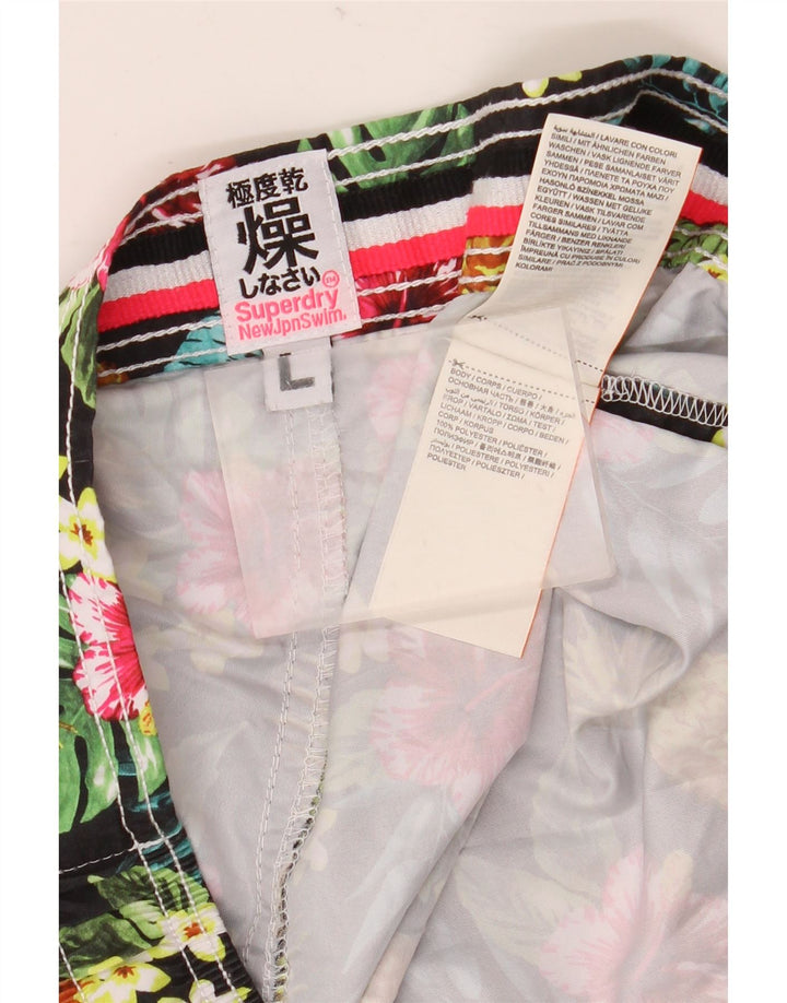 Superdry Bañador Corto Mujer UK 40 Grande Poliéster Floral Multicolor