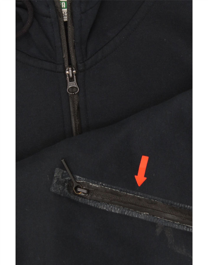 PUMA Mens Zip Hoodie Sweater Medium Black Cotton Vintage Puma and Second-Hand Puma from Messina Hembry 