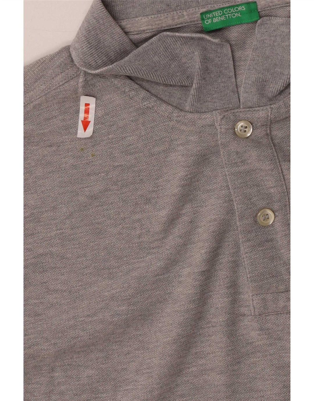 Benetton Polo Hombre Grande Gris Algodón